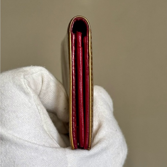 Gold And Pink Dior Card Holder Wallet - Patent Leather Oblique Pattern - Picture 4 of 16